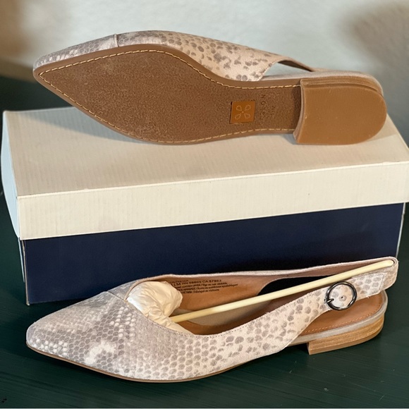 Caslon Lexie Pointed-Toe Slingback Flats - Grey Genuine Suede Snake Prin… - Picture 2 of 3